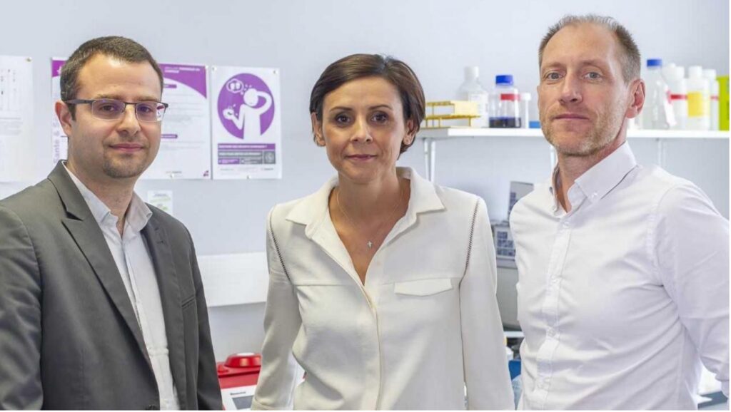 Dr Matthieu Fisichella, Directeur Général ; Pr Caroline Moreau, Directrice clinique ; et Pr David Devos, Directeur scientifique d’In Brain Pharma.